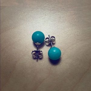 Teal bulb Tiffany earrings